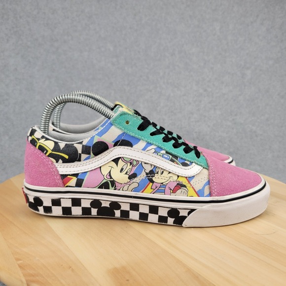 Vans X Disney Old Skool 80s Mickey Mouse Sneakers Womens 7.5 Checkerboard Skater - Picture 4 of 11